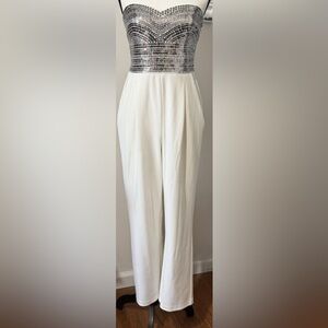 Express Strapless Sequin Bodice Jumpsuit